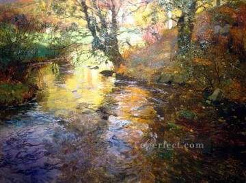 Lake Pond Waterfall Painting - At Quimperle impressionism Norwegian landscape Frits Thaulow